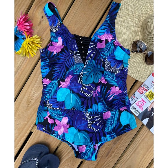 Swimsuits for All Swimsuit 16 Sarong Front One Piece NEW - Picture 9 of 9